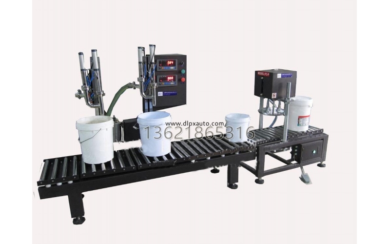 半自動(dòng)稱重灌裝機(jī)20L+桶蓋壓蓋機(jī)