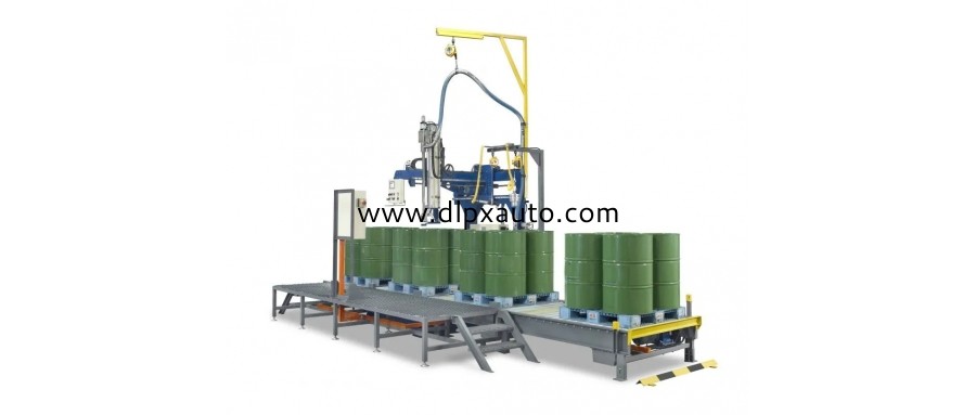 全自動(dòng)稱重式IBC噸桶灌裝機(jī)  搖臂液面下200L4桶托盤式